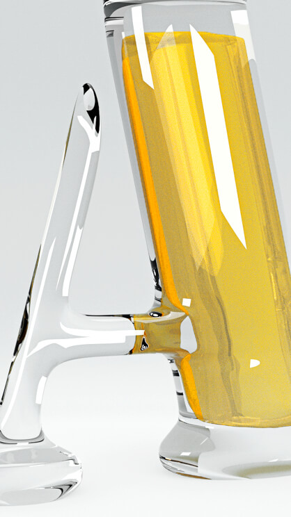 Buchstabe A symbolhaft umgesetzt