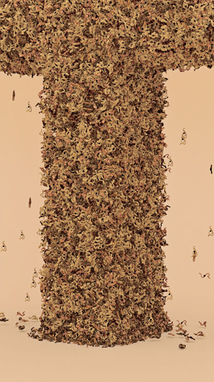 Buchstabe T symbolhaft umgesetzt